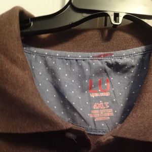 Mens Linea Uomo Brown S/S Polo Size 4XLT